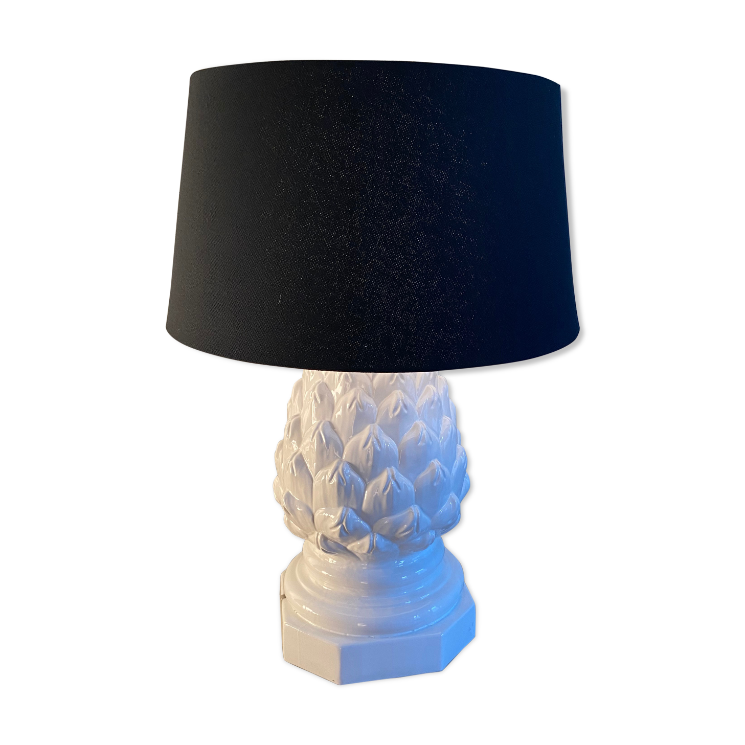 Imposing ceramic table lamp artichoke shape, Italy, 1960s
