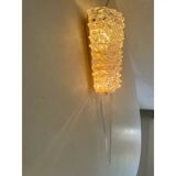 Pair of clear Murano glass wall sconces in the Barovier Art Deco style. Rostrato