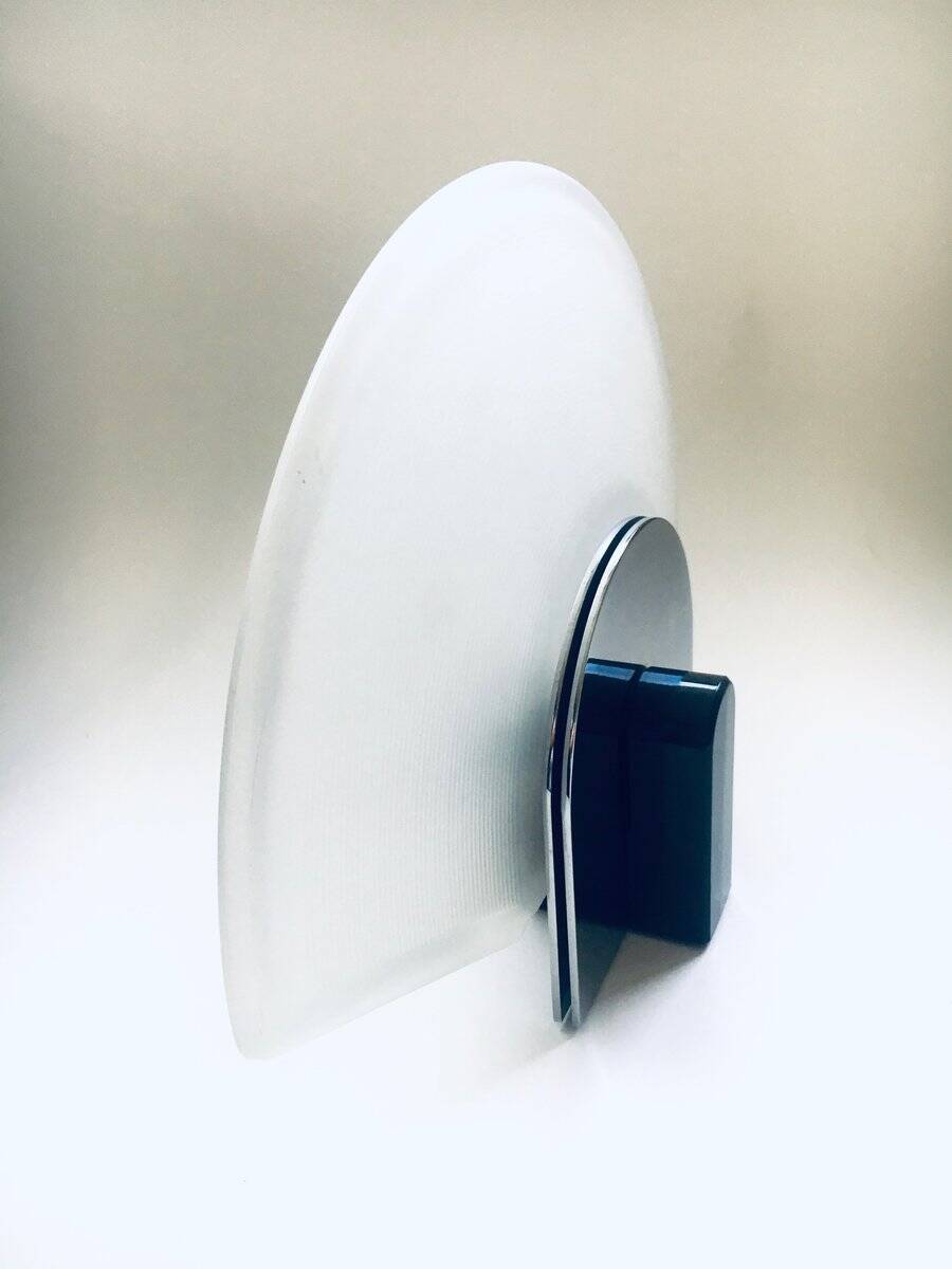 Postmodern Frosted Glass Sconce Wall Lamp from Metalarte, Spain, 1980s