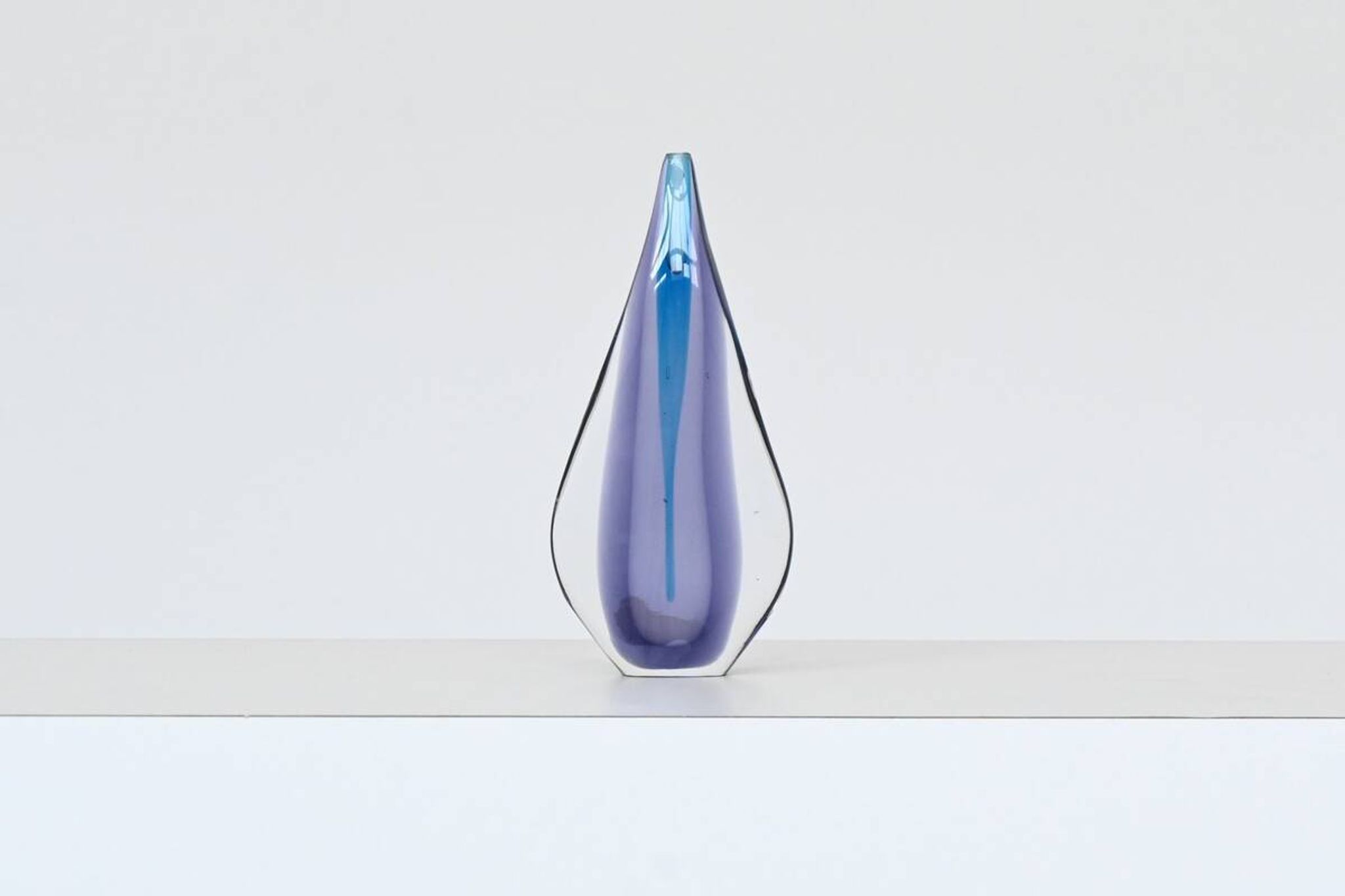 Flavio Poli Sommerso "Teardrop" vase Murano glass Seguso Italy 1960