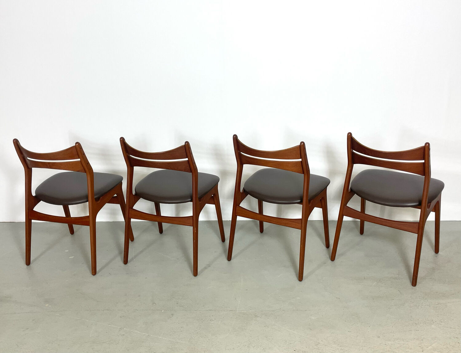 Teak dining chairs by Erik Buch Denmark 1960s
