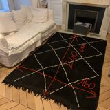 Tapis berbère noir grand format 240x160cm