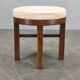 Tabouret rembourré en placage de noyer Art Déco, Tchécoslovaquie, années 1930