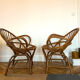 Pair of rattan armchairs