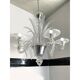Transparent Murano-Style Venetian Glass Chandelier Featuring Fern (“Felci”)