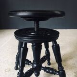 Early 20th Century Black Stained Piano Stool, 1890s