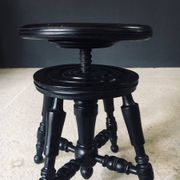 Early 20th Century Black Stained Piano Stool, 1890s