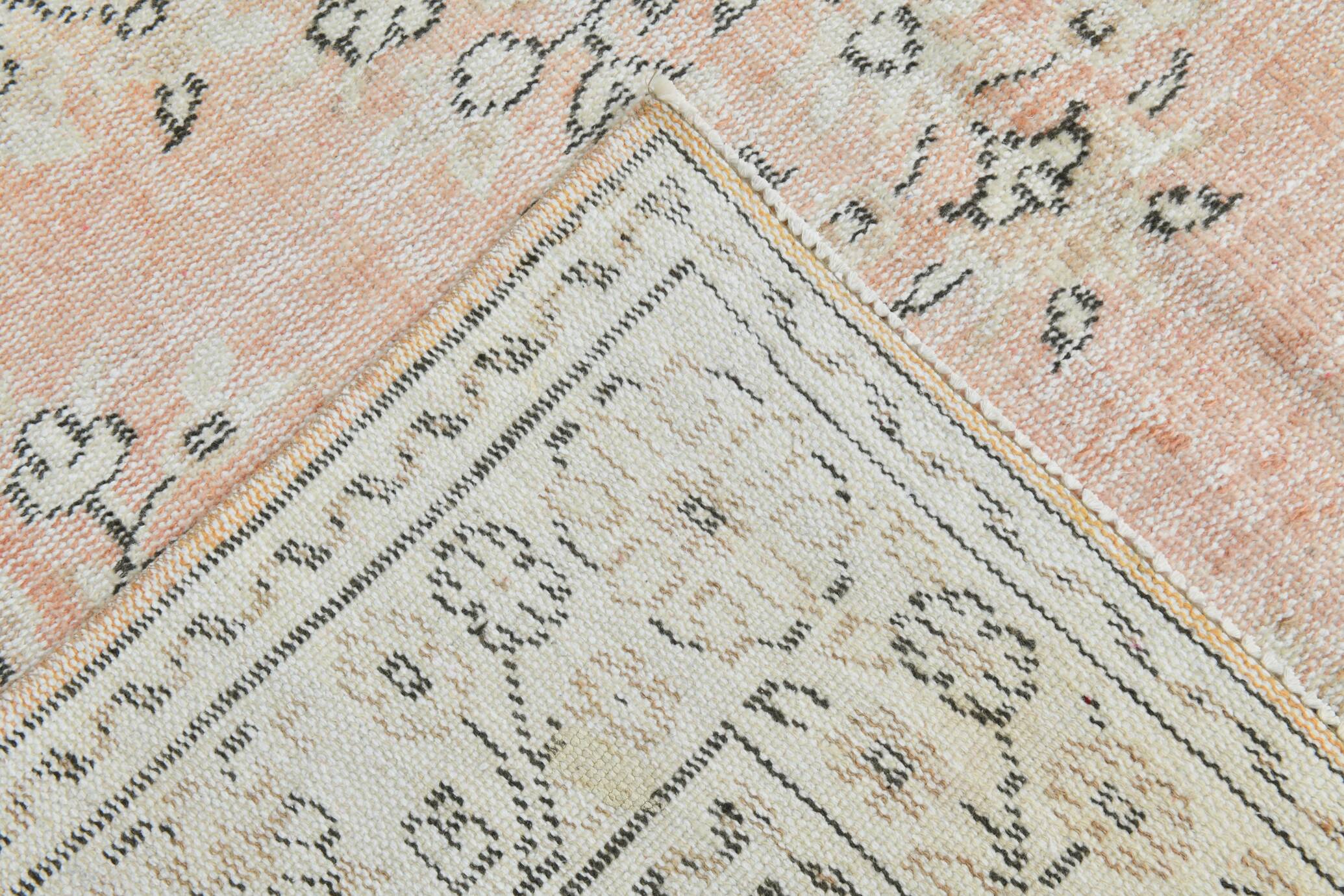 6x9 Turkish Apricot Oriental Vintage Rug, 180x289Cm