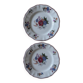 Two Sarreguemines Agreste dinner plates