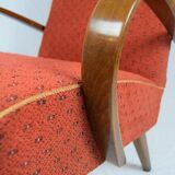 Curved wooden armchair from Ton 1960