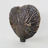 Large vintage ceramic heart-shaped vase signed 80s 35X38 cm