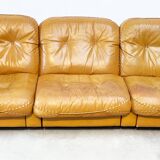 De Sede DS101 three-seater in cognac leather.