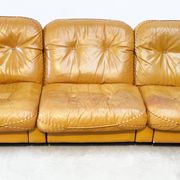 De Sede DS101 three-seater in cognac leather.