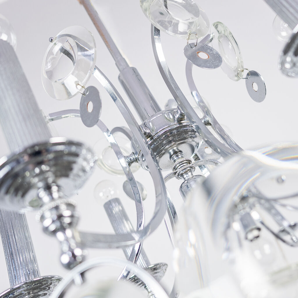 7-light torlasco steel chandelier from the vintage 70s vintage modern