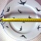 Cake plate decorated blue swallows
