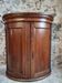 Antique demi-lune cabinet in walnut, late 18th century, French château.