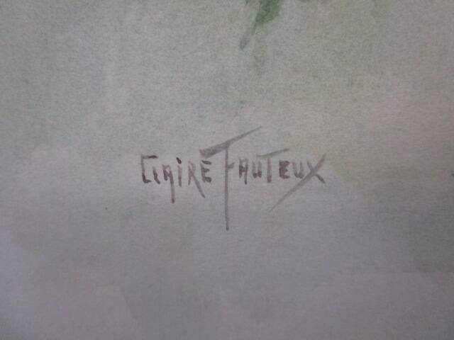 Old watercolor claire fauteux - bouquet