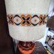 Lampadaire vintage 70 orange et marron style Fat Lava