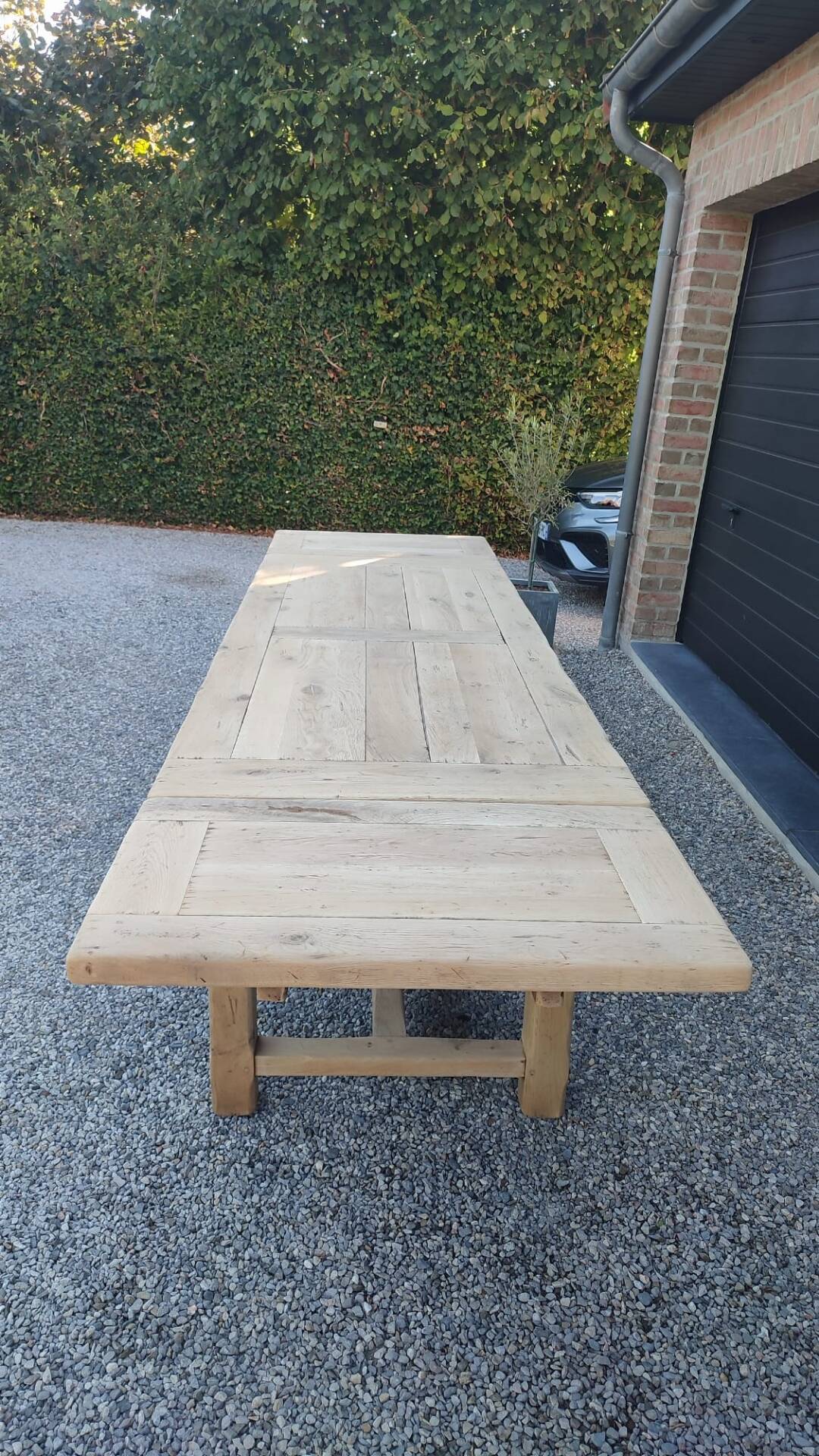Table de ferme 3m20 chêne massif 2 rallonges