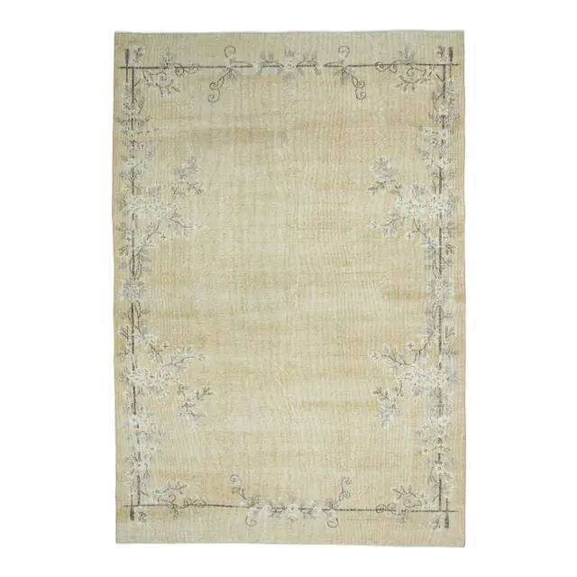1970s Turkish yellow hand-knotted area rug 210x305