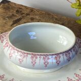 Antique Gien porcelain sauce boat, iron earth