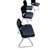 Set of four black Scandinavian chairs, design 70