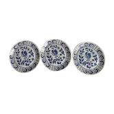 Johnson Brothers Chanticleer blue and white set of 3 plates