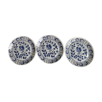 Johnson Brothers Chanticleer blue and white set of 3 plates