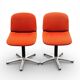 Paire de chaises vintage modèle 231/5 en tissu orange et aluminium par Wilkhahn