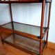 Large rattan and smoked glass shelf 1960