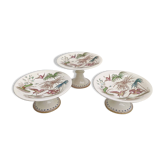 Three porcelain potters decoration heron and bamboo