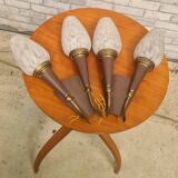 pair of wall lights 1950 to 60 with clichy tulip 27x18