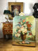 Peinture du XIXe " Bouquet de fleurs " de Boiserie