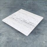 Italian Travertine Square Coffee Table, 1970s