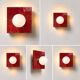 Red zellige ceramic wall lamp