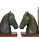 Ceramic and Leather Horses head bookends 1970s