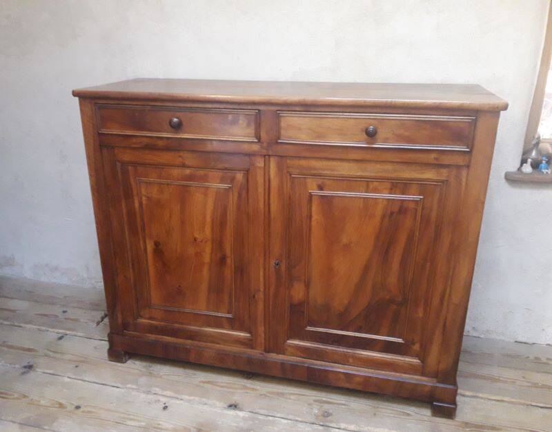 Solid walnut sideboard with 2 doors and 2 drawers, late 19th century
