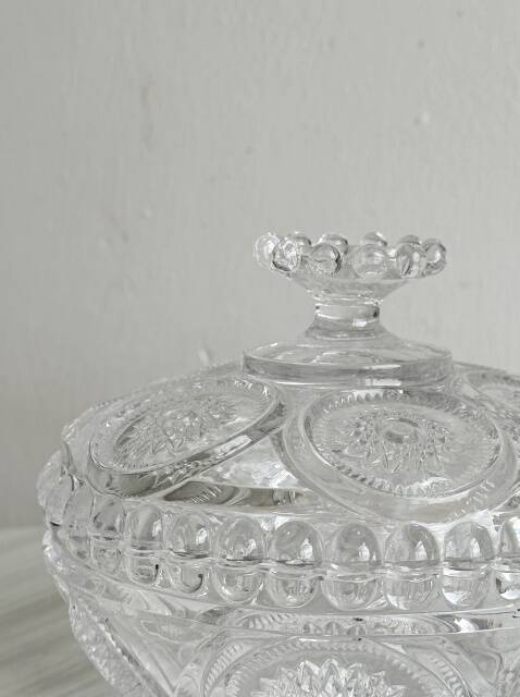 Antique glass fruit bowl