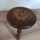 low tripod stool wood, bobbin leg, vintage