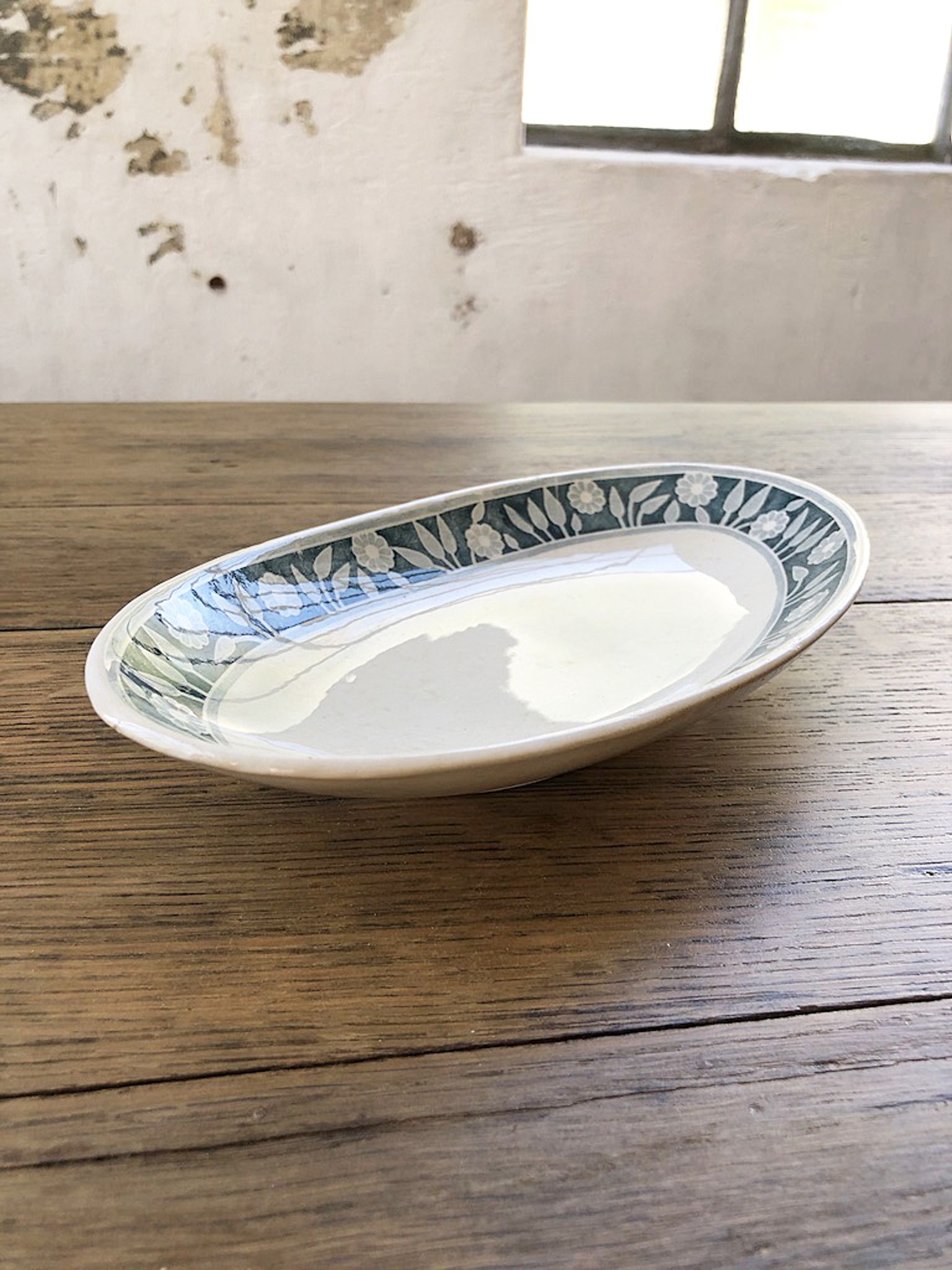 Ravier ceramic flowered Creil and Montereau