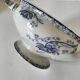 Vegetable dish U&C Sarreguemines with handles, Royat model in blue decoration.