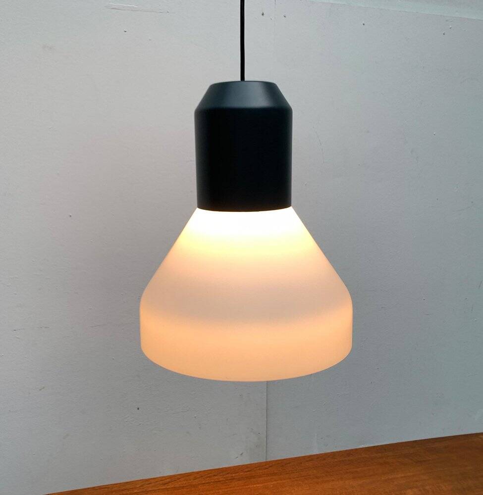 Minimalist bell-shaped pendant lamp in metal and glass, Italian by Sebastian Herkner for Classicon.