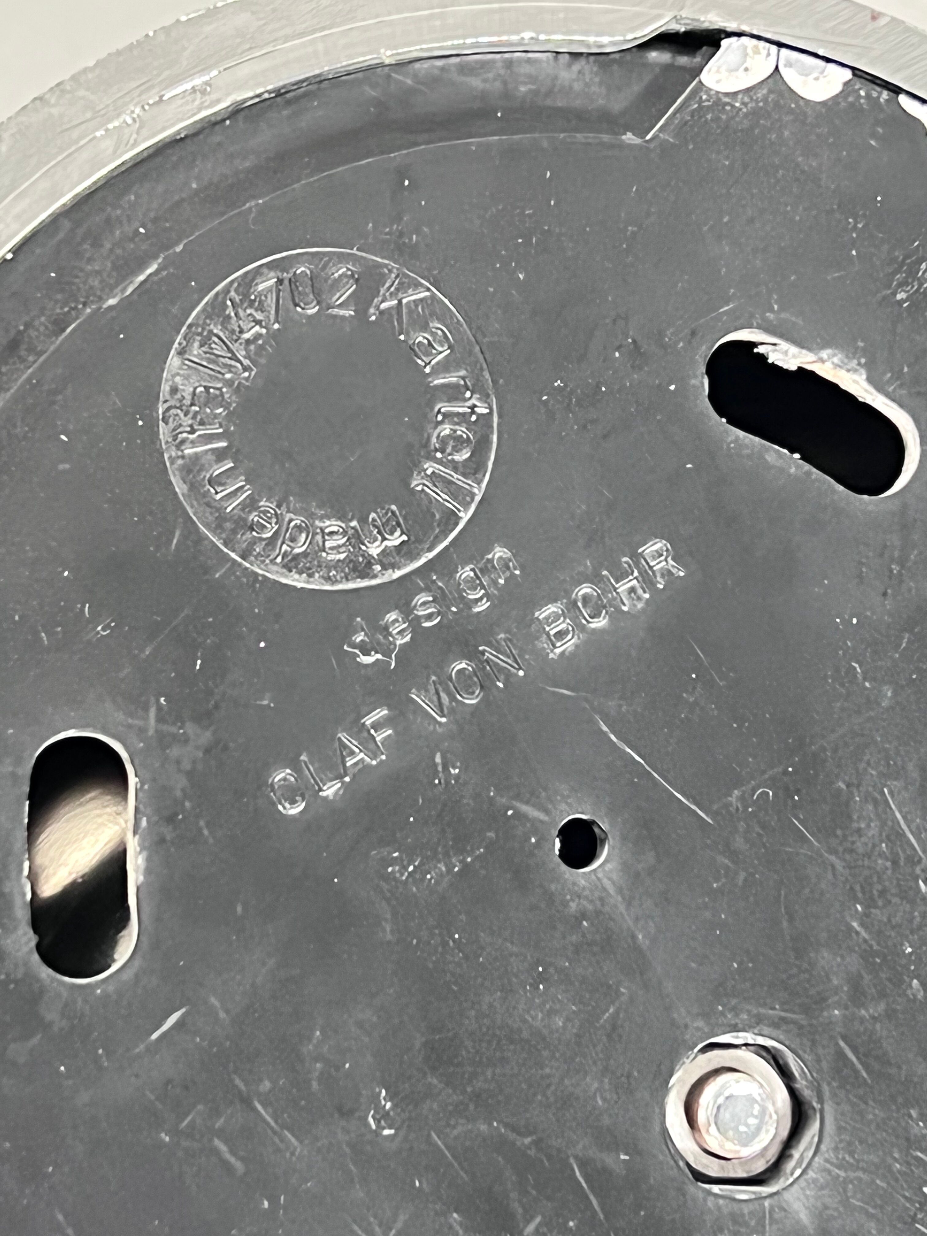 Mid-century modern set of three chrome plastic coat hangers Olaf Bohr 1960s