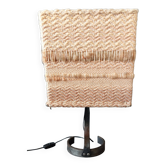 Brutalist lamp 1950 in wrought iron with handmade wool lampshade.