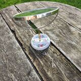 Round mirror on pedestal 18x31cm