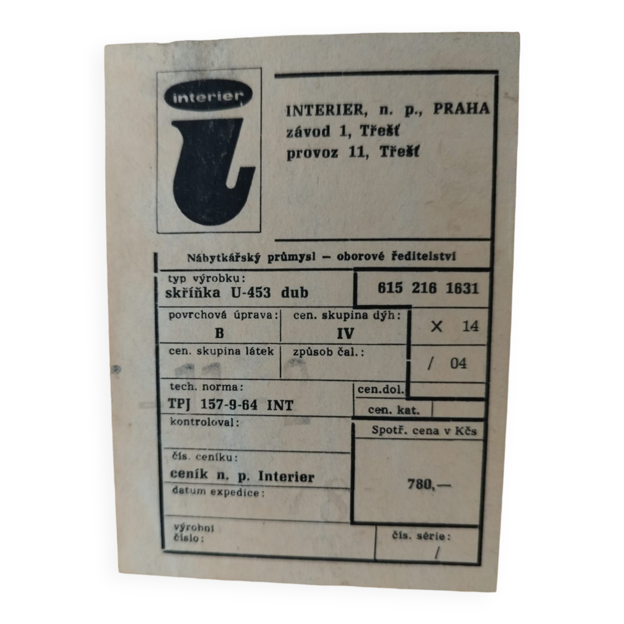 Commode U 453 Jiri Jiroutek pour Intérieur Praha, Années 60, Tchécoslovaquie, Vintage