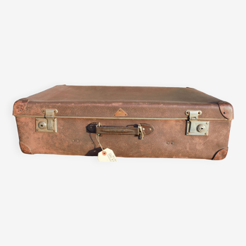 Old brown suitcase real vulkanfibre 75 cm