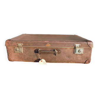 Old brown suitcase real vulkanfibre 75 cm