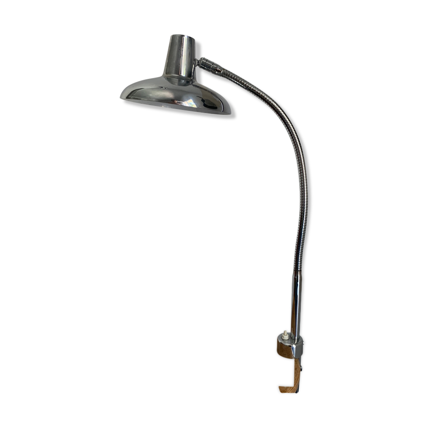 Vintage lamp 1960 industrial desk chrome vice - 60 cm