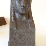 Paire de chenets de cheminées anciens en fonte